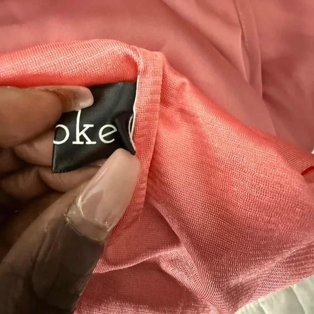NWOT, Pink Draped Long-Sleeve Midi Dress By Spoken, L - Picture 8 of 12